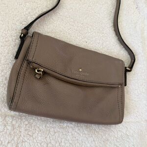 kate spade Taupe/Brown Pebbled Leather Crossbody Bag